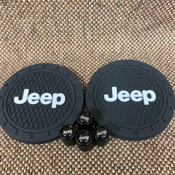 Jeep Other - Jeep valve stem cap covers and rubber car coasters